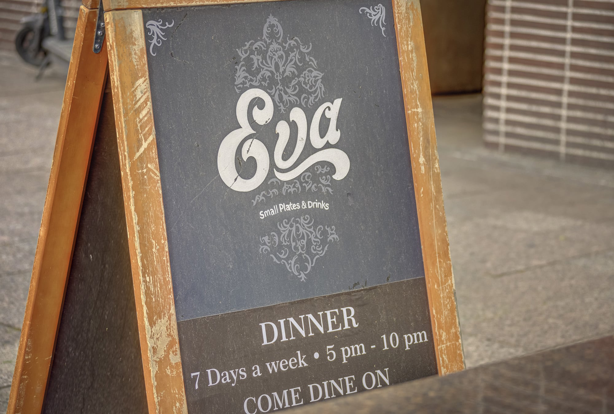 Eva restaurant sign