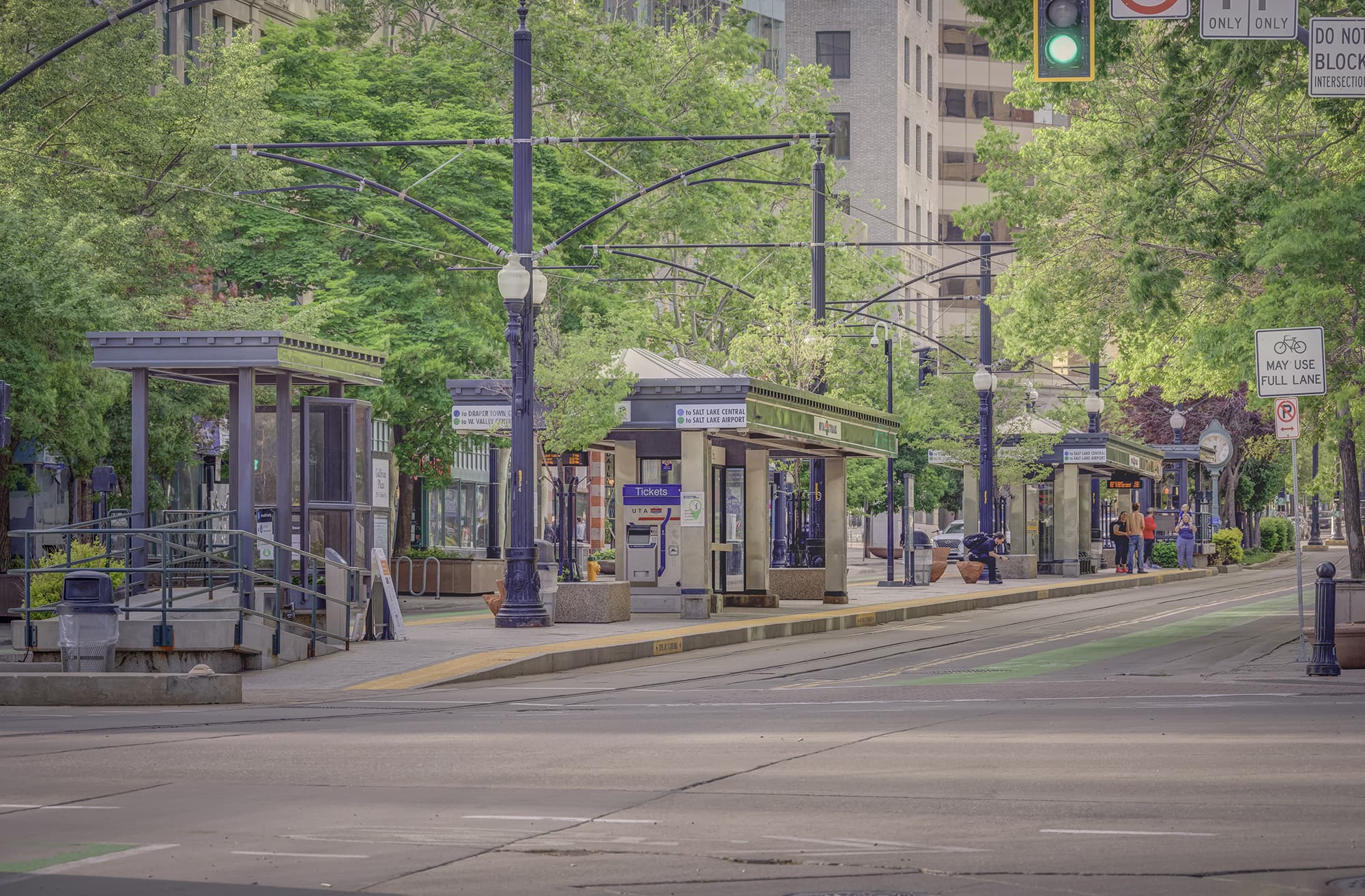 Bus stop in Downtown SLC